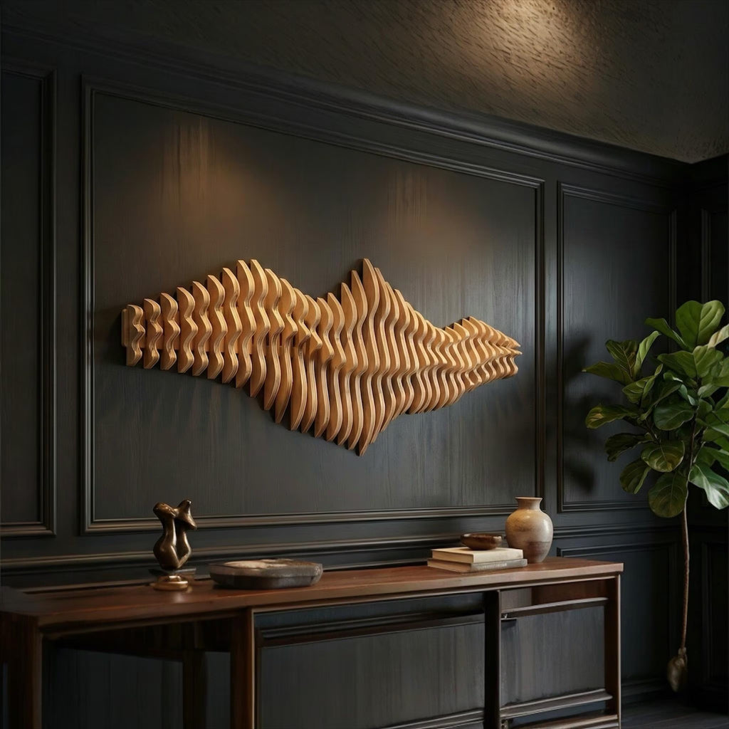 Parametric Wooden Wall Art LIMINAL Modern Acoustic 3D Sculpture