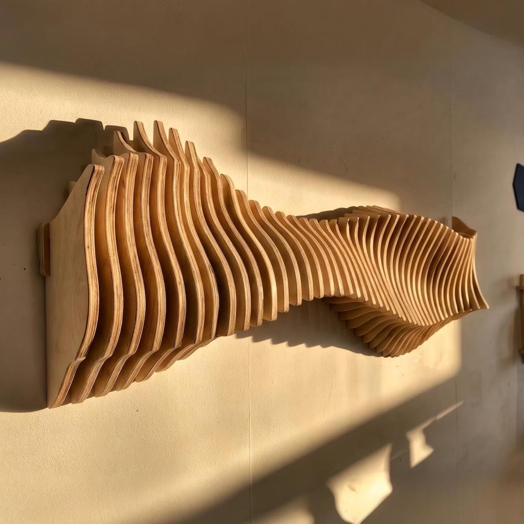 Parametric Wood Wall Art "Anomaly" Home Décor Acoustic Minimalistic Bohemian Modern