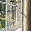 Boho Crystal Suncatcher: Wooden Branch Rainbow Prism Wall Hanging, Celestial Charm Window Decor