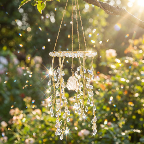 Colorful Willow Tree Suncatcher, Handmade Rainbow Window Hanging, Boho Crystal Garden Decor, Crystal Prism Suncatcher, Crystal Window Charm