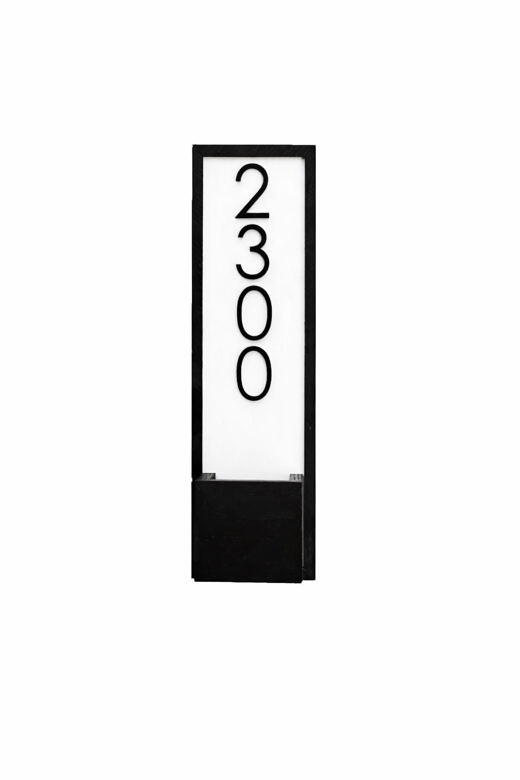 Vertical Address Plaque, Modern Wood House Numbers, Beach Cottage Decor