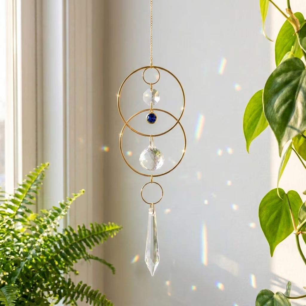Personalized Birthstone Suncatcher • Crystal Rainbow Maker • Memorial Window Hanging • Custom Gift for Mom • Memorial Keepsake