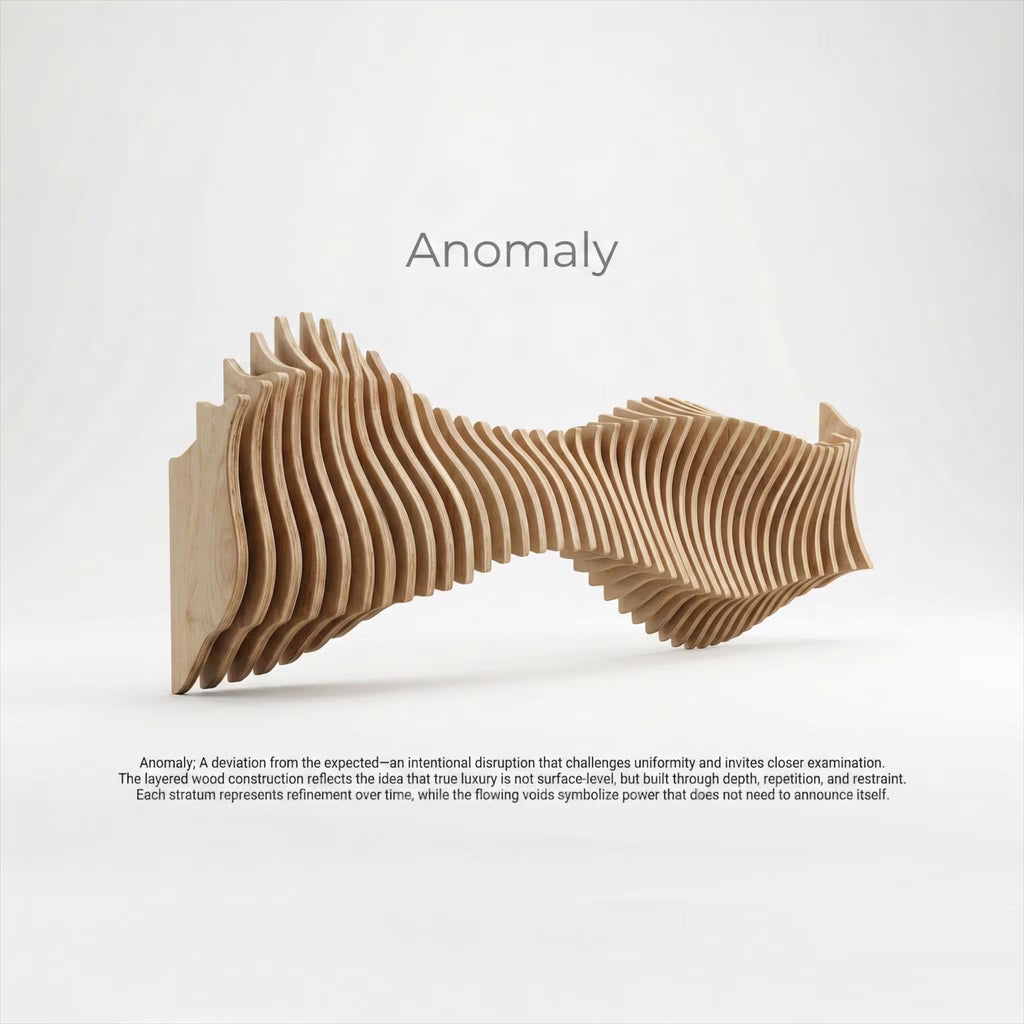 Parametric Wood Wall Art "Anomaly" Home Décor Acoustic Minimalistic Bohemian Modern