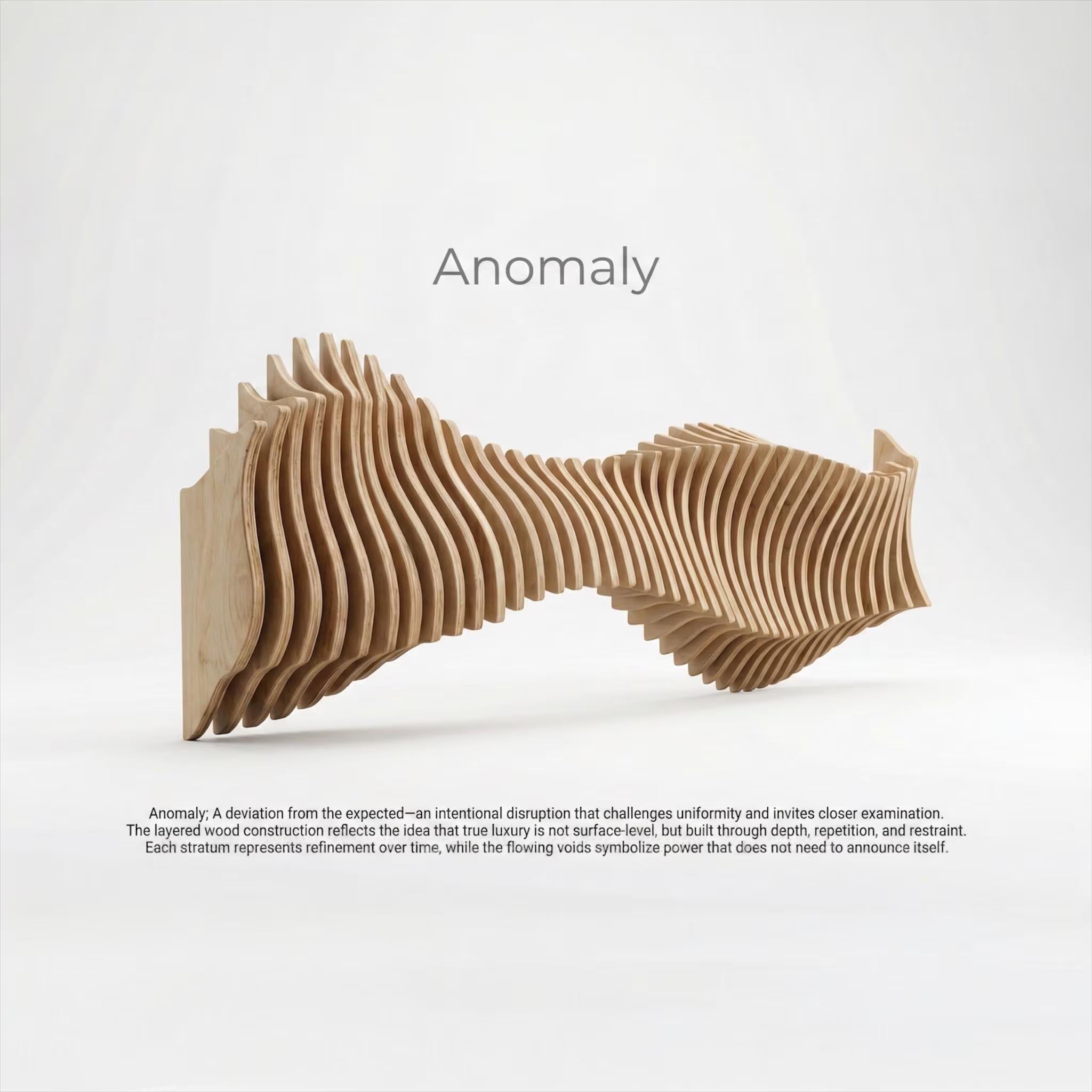 Parametric Wood Wall Art "Anomaly" Home Décor Acoustic Minimalistic Bohemian Modern