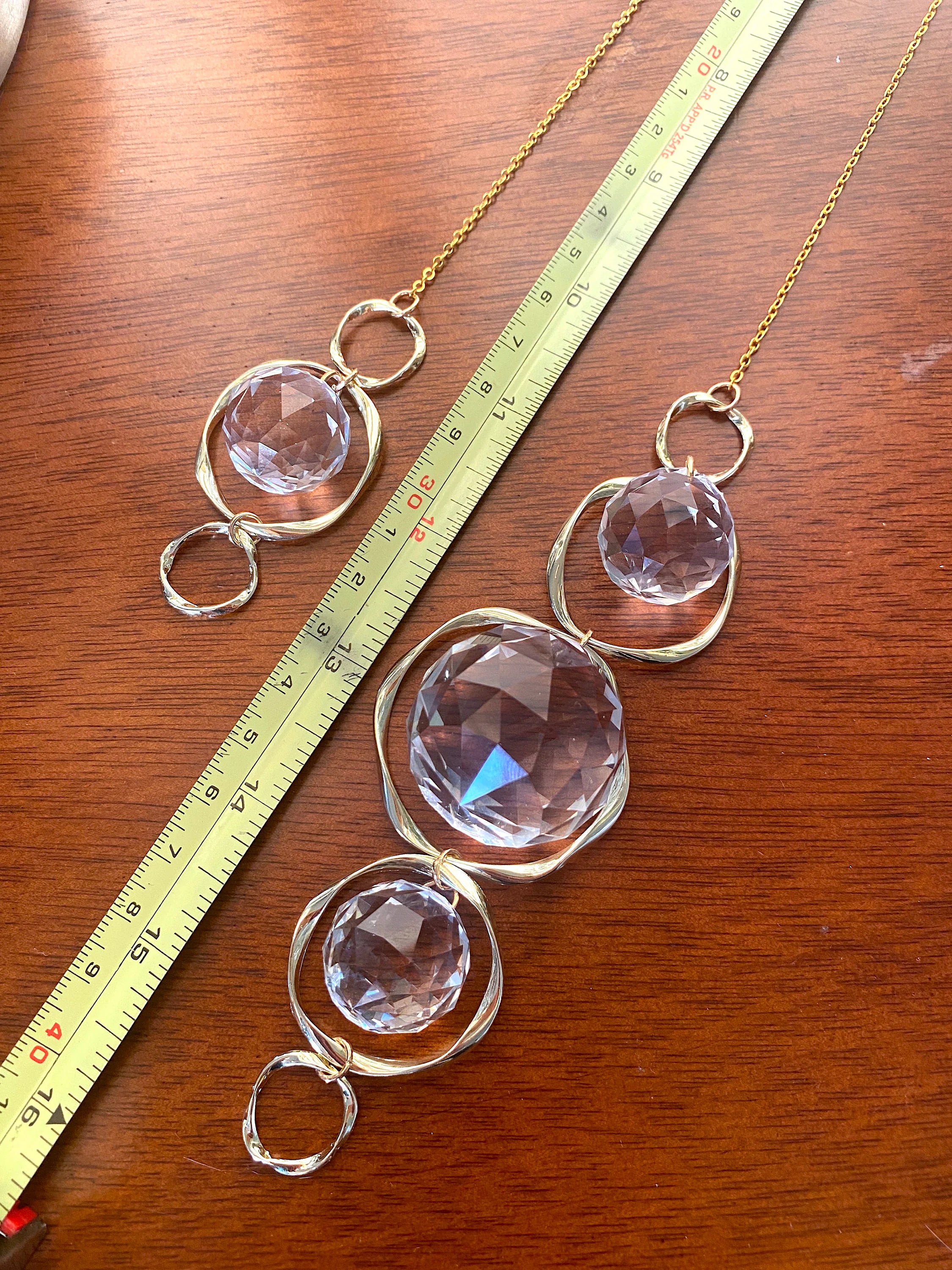 Bangle Sun Catcher, Hanging Gold Crystal Prism