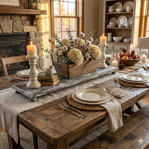 Handmade Rustic Pine Wood Display Riser: Farmhouse Table Decor