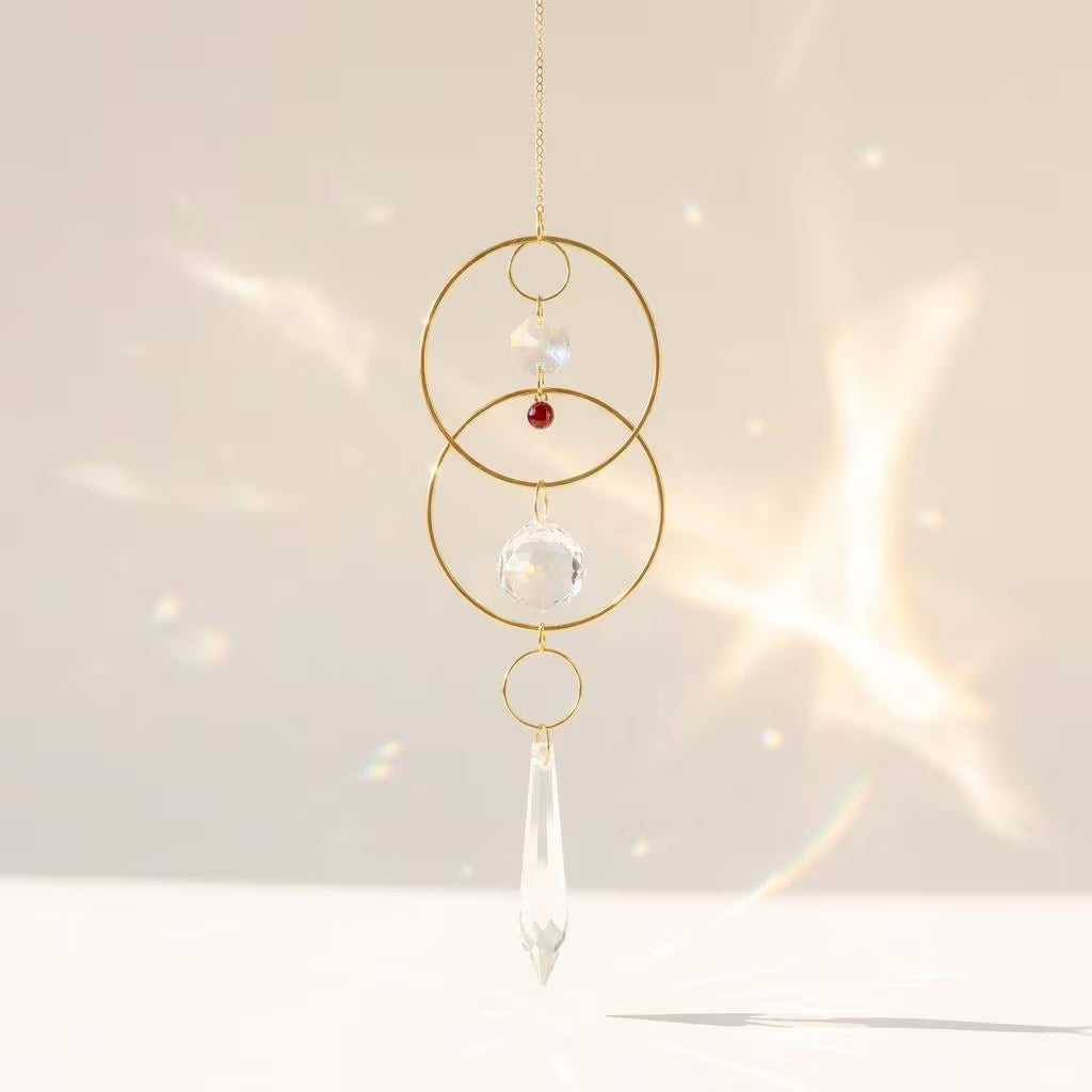 Personalized Birthstone Suncatcher • Crystal Rainbow Maker • Memorial Window Hanging • Custom Gift for Mom • Memorial Keepsake