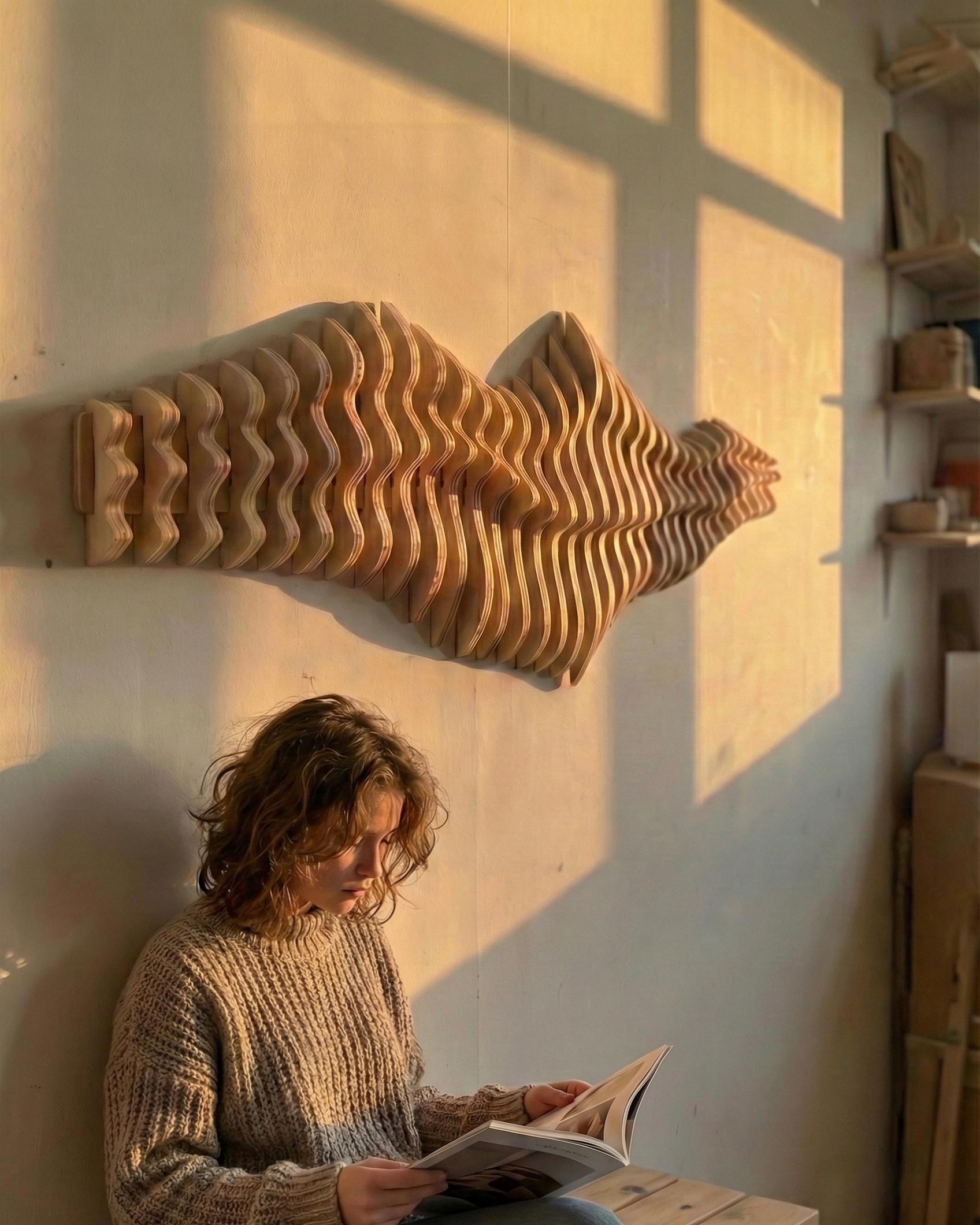 Parametric Wooden Wall Art LIMINAL Modern Acoustic 3D Sculpture