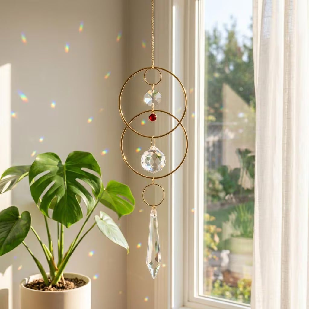 Personalized Birthstone Suncatcher • Crystal Rainbow Maker • Memorial Window Hanging • Custom Gift for Mom • Memorial Keepsake