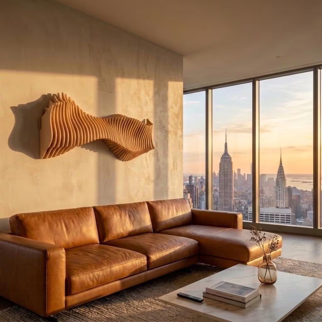 Parametric Wood Wall Art "Anomaly" Home Décor Acoustic Minimalistic Bohemian Modern