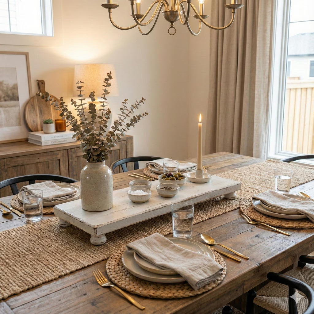 Handmade Rustic Pine Wood Display Riser: Farmhouse Table Decor