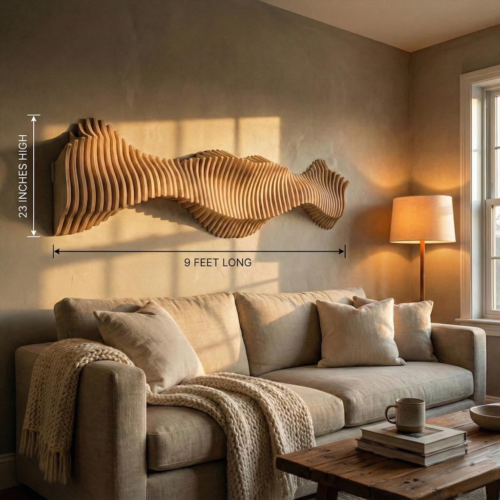 Parametric Wood Wall Art "Anomaly" Home Décor Acoustic Minimalistic Bohemian Modern