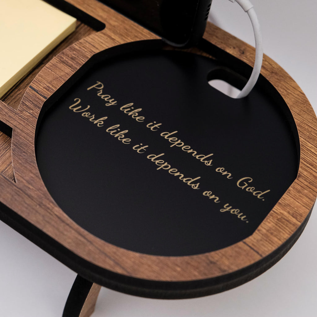 Personalized Wooden Office Desk Organizer I Phone Charging Stand I Fathers day gift for dad I Anniversary gift for him I Gifts for men