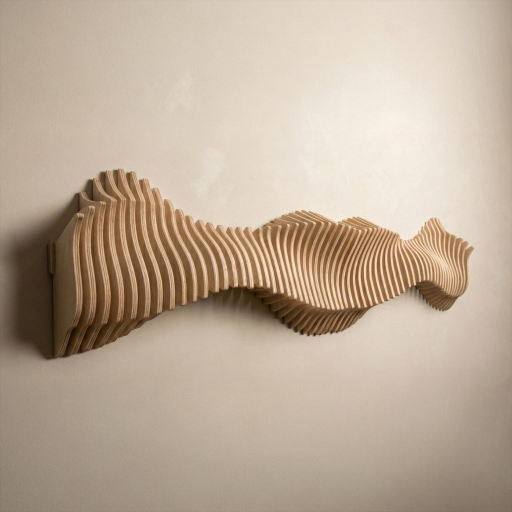 Parametric Wood Wall Art "Anomaly" Home Décor Acoustic Minimalistic Bohemian Modern