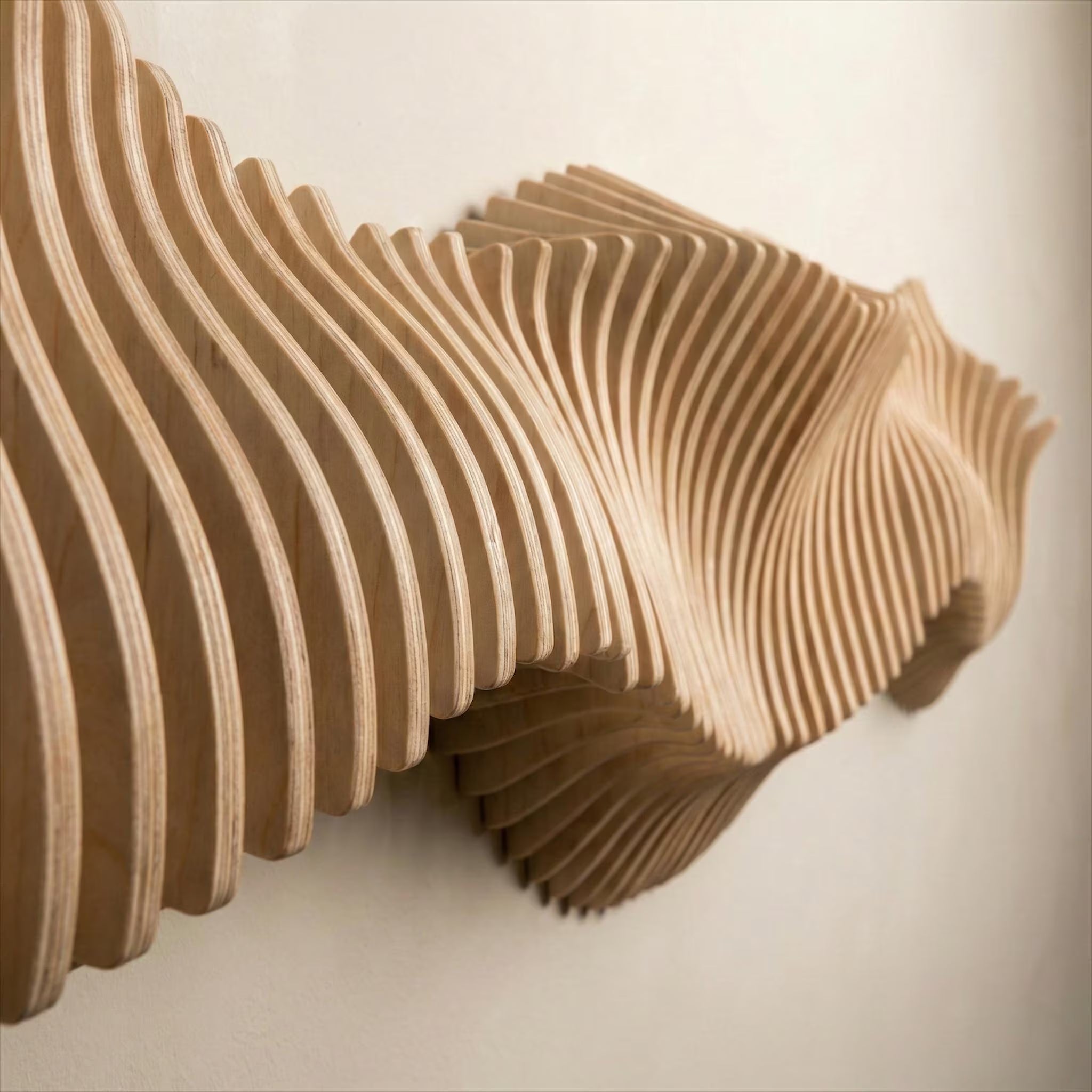 Parametric Wood Wall Art "Anomaly" Home Décor Acoustic Minimalistic Bohemian Modern
