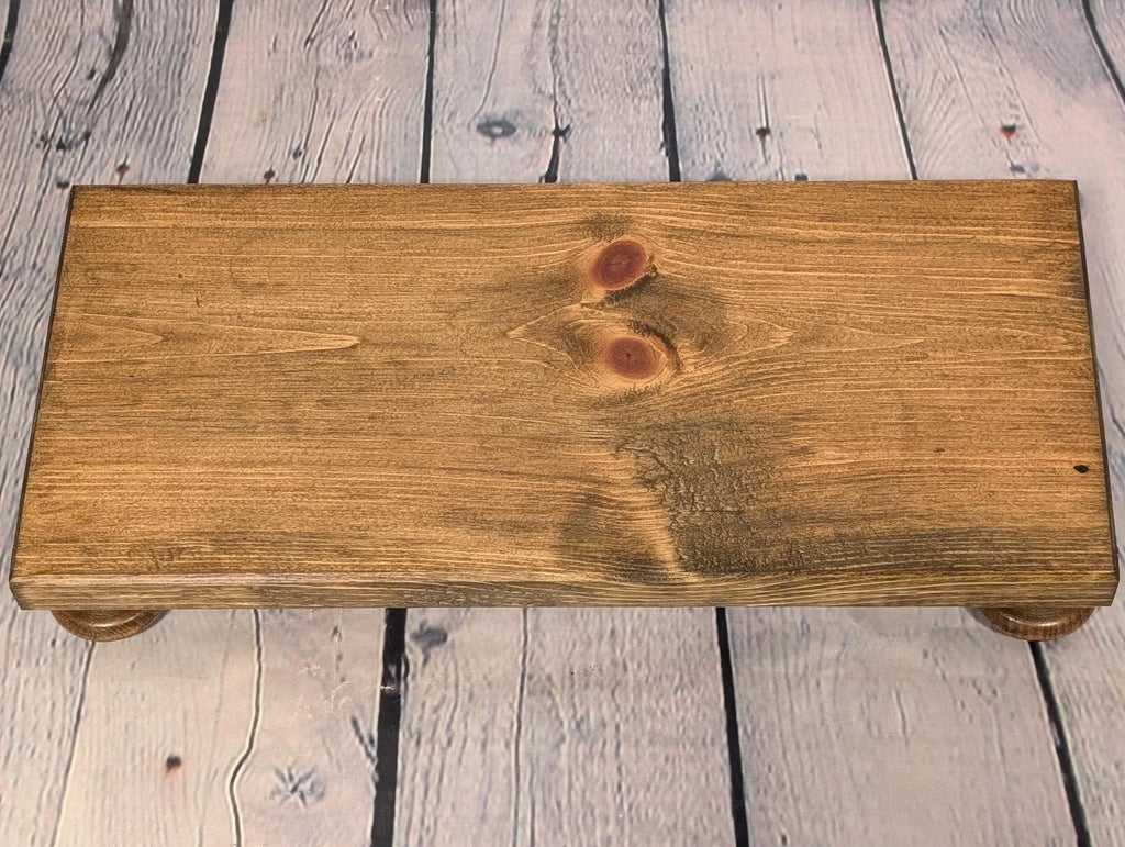 Handmade Rustic Pine Wood Display Riser: Farmhouse Table Decor
