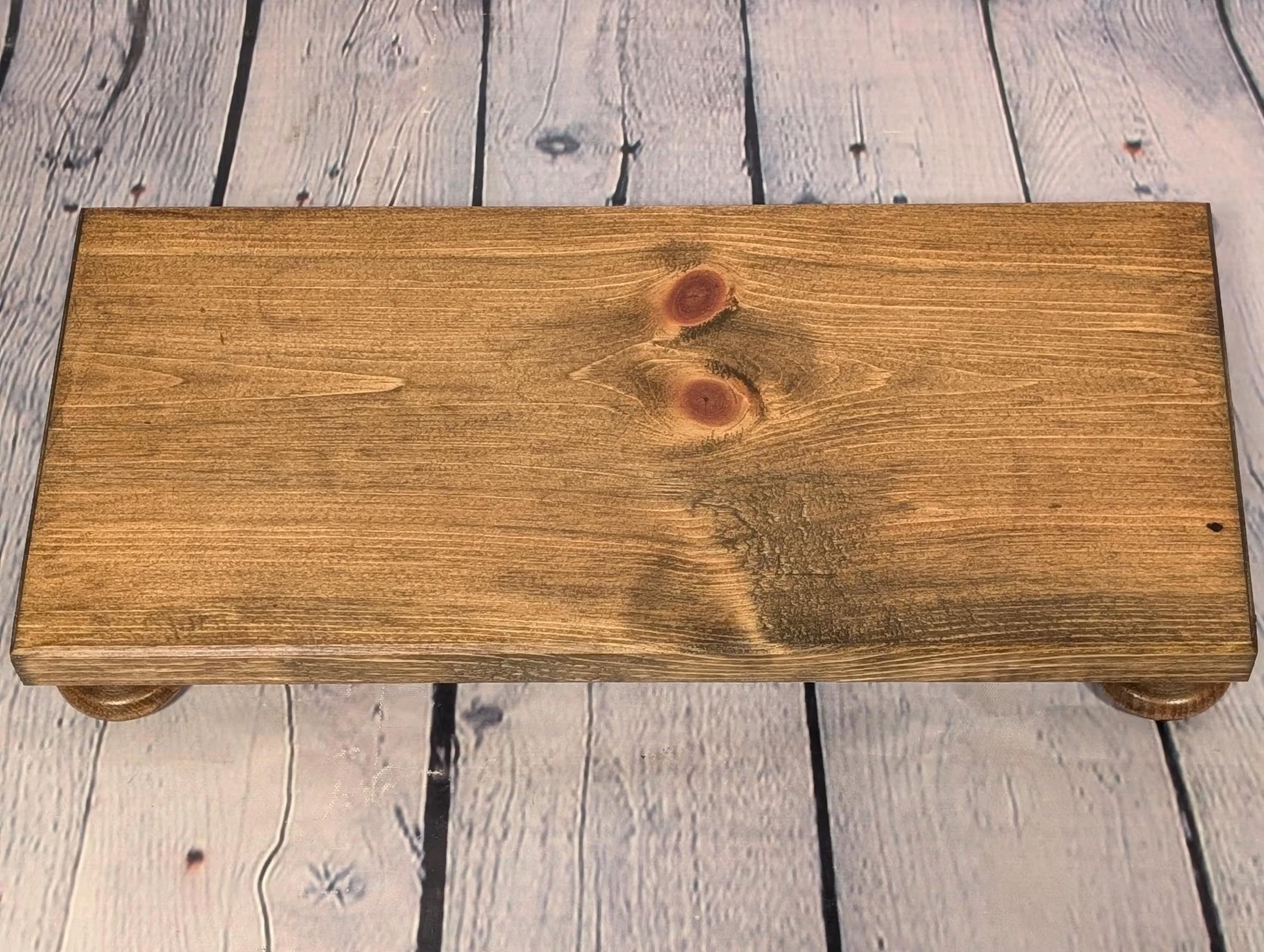 Handmade Rustic Pine Wood Display Riser: Farmhouse Table Decor