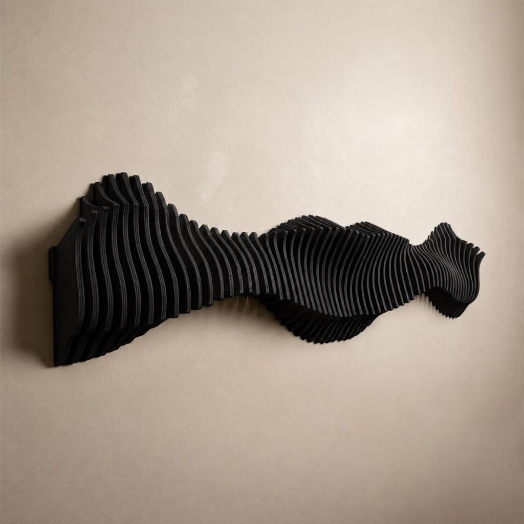 Parametric Wood Wall Art "Anomaly" Home Décor Acoustic Minimalistic Bohemian Modern