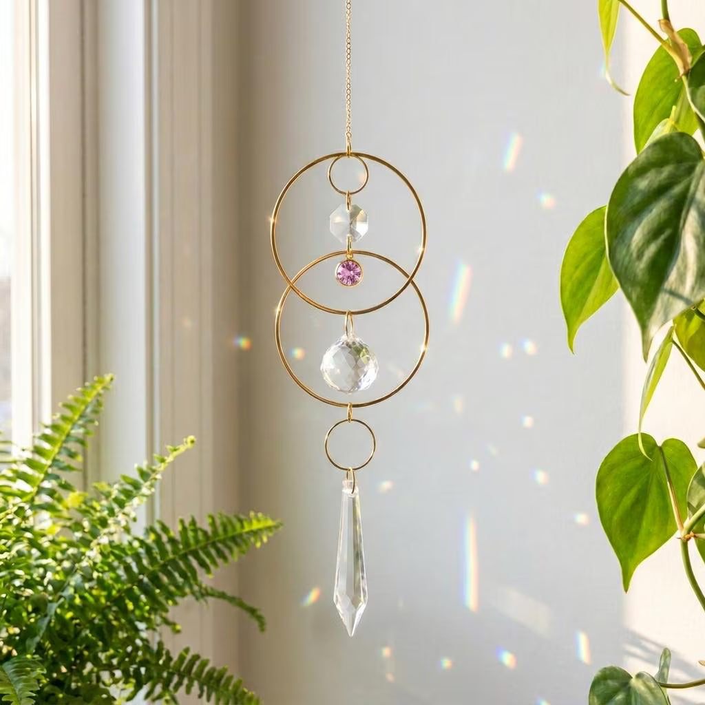 Personalized Birthstone Suncatcher • Crystal Rainbow Maker • Memorial Window Hanging • Custom Gift for Mom • Memorial Keepsake