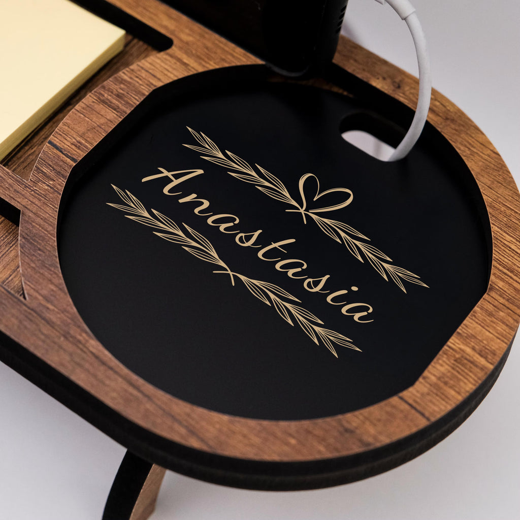Personalized Wooden Office Desk Organizer I Phone Charging Stand I Fathers day gift for dad I Anniversary gift for him I Gifts for men